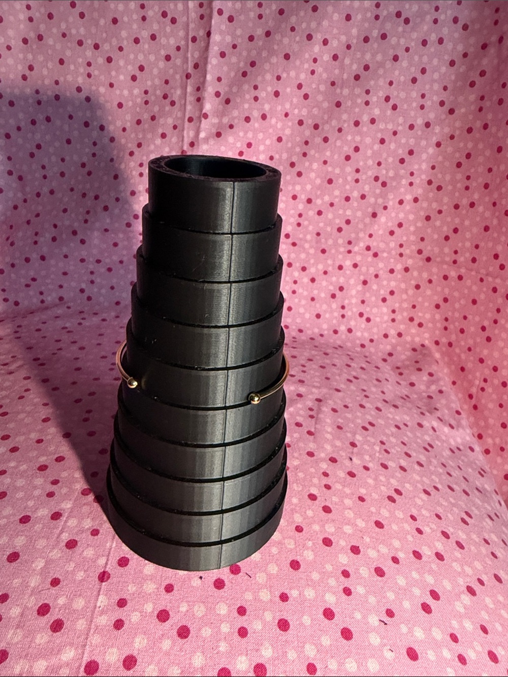 Plunder Gold Tone Open Cuff Bracelet with Round Accent - Picture 3 of 3